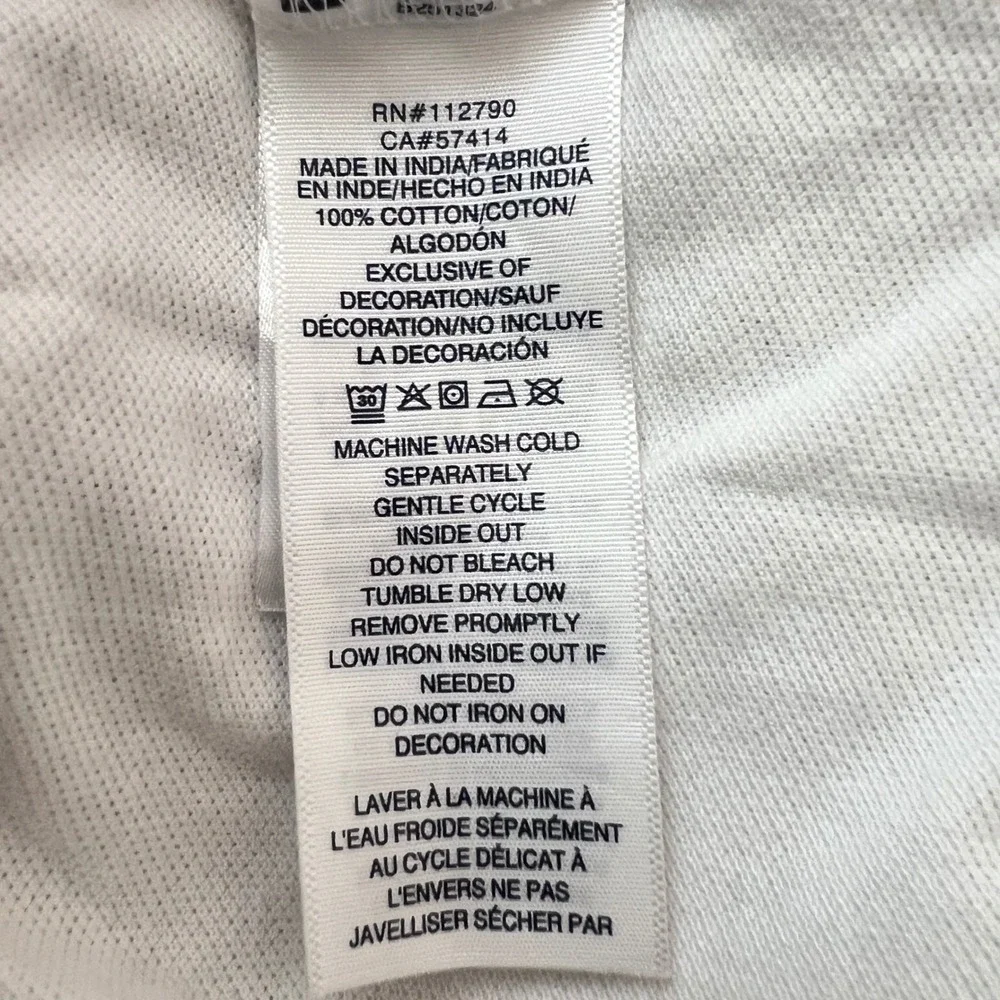 967 | True Religion Buddha Guitar Graphic Pique Polo Shirt White Mens XL